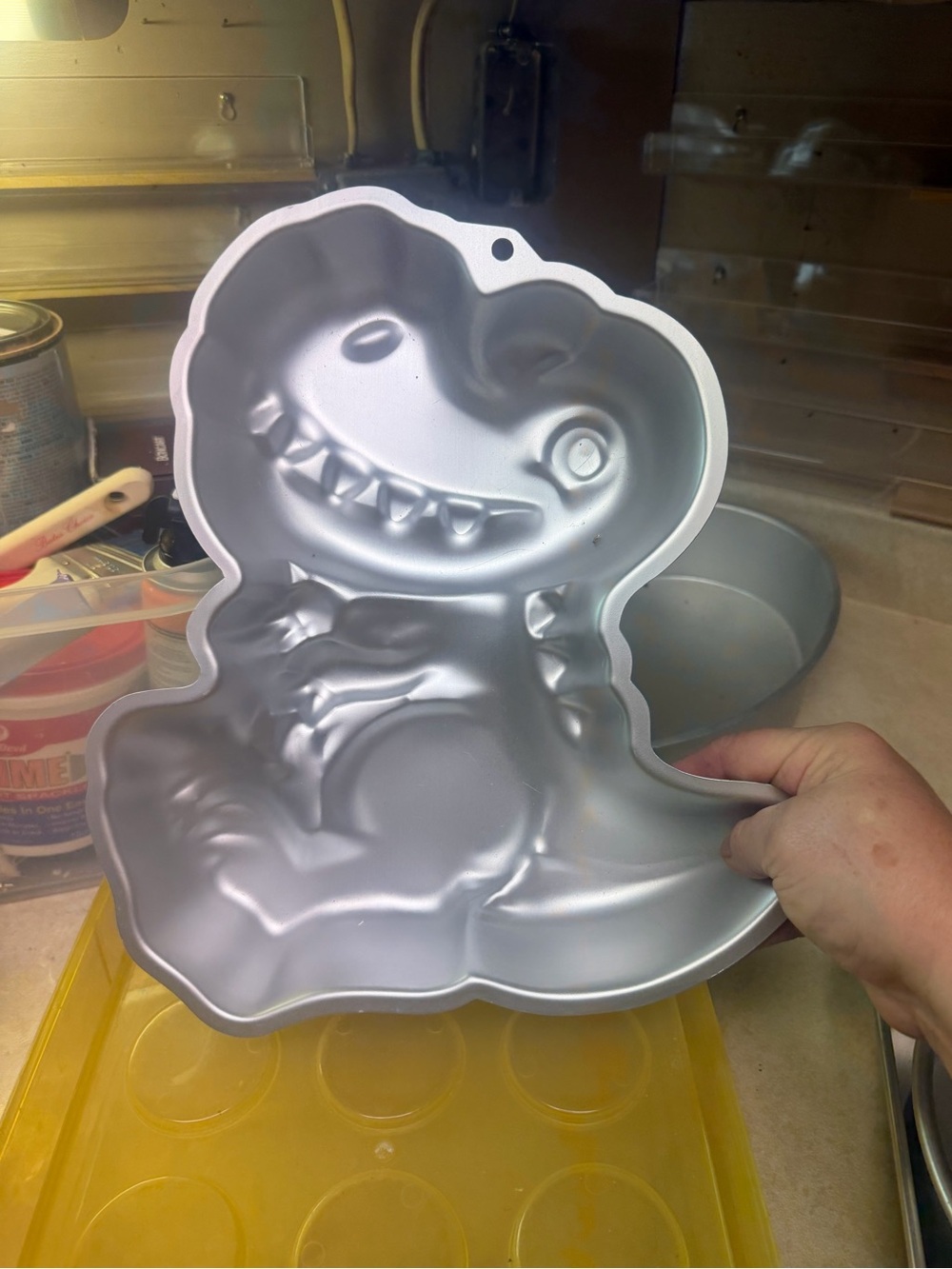 Novelty Dinosaur Cake Pan - Silver